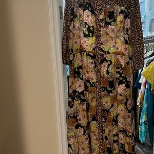 Johnny Was Tate tiered silk maxi dress xl